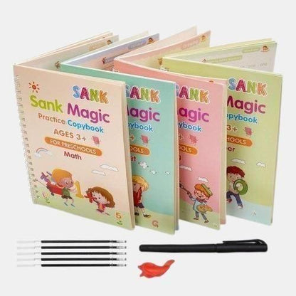 Magic Practice Copybook (4 BOOKS,1 PEN,1 GRIP,10 REFILL)